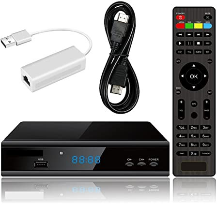 HEALBYBLE DVB-S2X DVB-S2 Ricevitore satellitare Internet Ricevitore TV satellitare H265 HEVC Multi Stream T2-Mi DVB S2 Dish SAT Finder,Standby Lungo(RJ45)