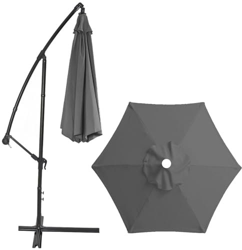 Vipomkowa Table Umbrella Outdoor, Garden Umbrella, 9Ft Outdoor Patio 𝗨𝗺𝗯𝗿𝗲𝗹𝗹𝗮 With Push Button Tilt And Crank, 8 Sturdy Ribs Uv Protection Waterproof For Garden/Backyard, No umbrella stand