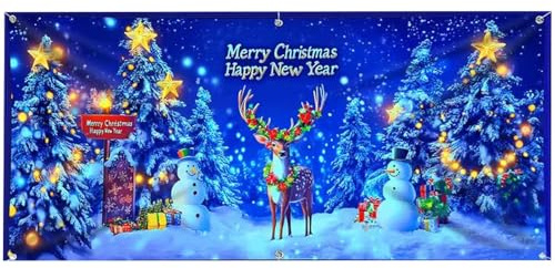 Copertura natalizia per porta del garage, decorazione a LED per feste interni ed esterni, tela decorativa per garage in inverno e Natale, per casa, festa, giardino, parete