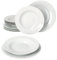Van Well 12tlg Tafel-Service Basic für 6 Personen I 6x Suppenteller 150ml & 6x Speiseteller Ø 23,2 cm I schickes weißes Porzellan-Geschirr I tiefer Salat-Teller, Dessert-Schale, Essteller, Grillplatte
