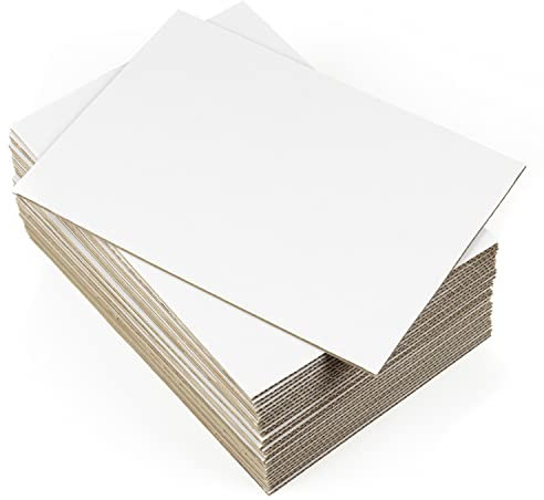20 lastre in cartone ondulato bianco DIN A4 (210 x 297 mm), fogli di cartone ondulato rigido 4 mm, per artigianato, rinforzo di buste, scatole, modellini