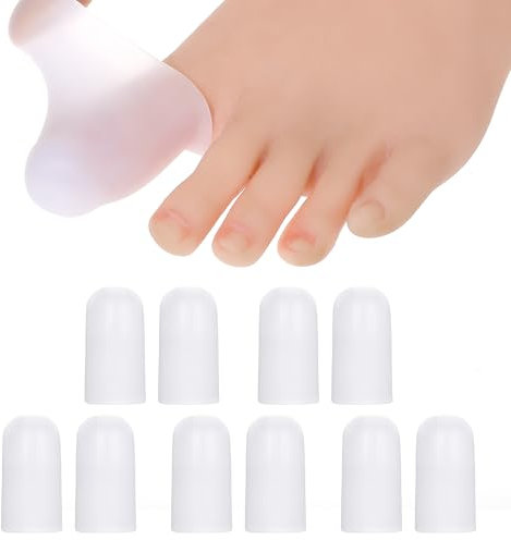 10 Pack Extra Large Silicone Toe Cap and Protector for Big Toe, Big Toe Protectors for Women Men, Provides Relief from Missing or Ingrown Toenails, Corns, Blisters, Hammer Toes, Reduce Friction