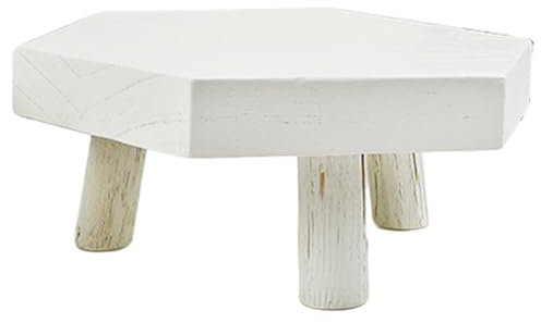 Taburete para maceta de flores - soporte para plantas aguas arriba, soporte para maceta de flores de madera | Contenedor para plantas hierbas taburete de madera, decoración hexagonal, decorativo