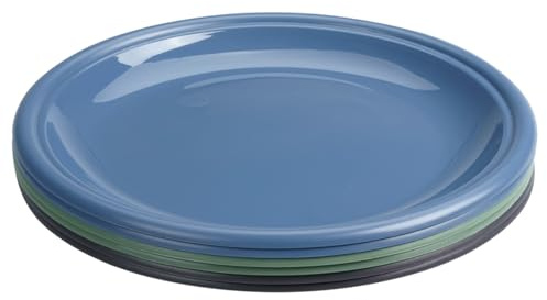 ABENA Essentialz Resuable Plastic Plates Made from PP Materials, Pack of 6 Colourful, Dishwasher Safe Reusable Dinner Plates for Adults & Kids. 100% Recyclable. Durable & Lightweight.