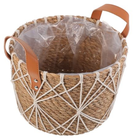 Toyvian Panier De Rangement De Fleurs Paniers De Rangement Tissé Paniers Tressés pour Le Stockage Panier en Osier pour Plantes Corbeille Panier Multi-usages Blanche Gazon
