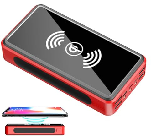 Bärbar solladdare - 3 0 000 mAh solenergibank, externt batteri med integrerad LED-ficklampa, vattentålig, reseladdare för camping, utflykter, E