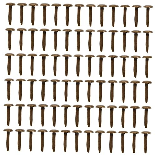 BATHVEVE Kleiner Brads Zweibeinige Nägel 200 Stück 8x15mm Volltonfarbe Kupfer Selbstgemacht Scrapbooking Kinder Basteln