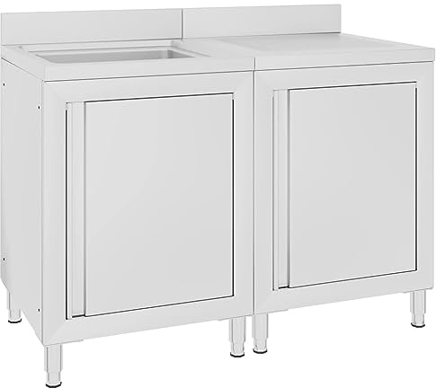 Emmtore Fregadero de Cocina Profesional Acero Inoxidable 120x60x96 cm