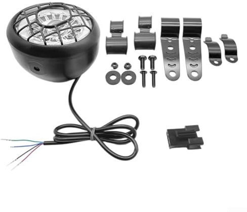 Eawfgtuw Phare avant de vélo électrique 48 V 36 V 10 W pour vélo tout-terrain, Fat Bike et scooter, feu de route et feu de croisement en métal ABS, noir