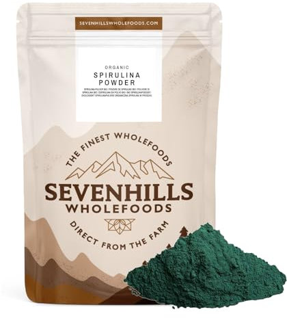 Sevenhills Wholefoods Spirulina Pulver Bio 500g - natürliche Entgiftung, Detox, verarbeitet unter strenger Qualitätskontrolle