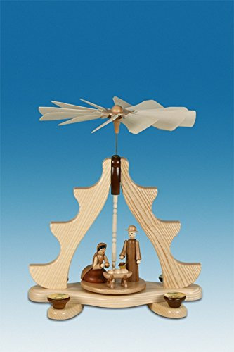 Rudolphs Schatzkiste la Taille Non Peinte de Petite de Pyramide scène de nativité de 36 cm ajournent des Montagnes de minerai de Pyramide de Noël de Pyramide en Bois