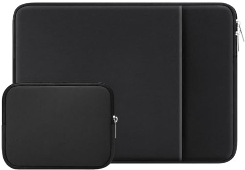 RAINYEAR Custodia per laptop da 11,6 pollici con tasca e sacchetto porta accessori per MacBook Air da 11,6 pollici, MacBook Neo da 13 pollici, notebook tablet Chromebook da 11 pollici, Nero