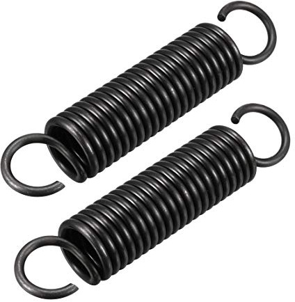 uxcell Extension Spring - 2.5mm Wire Dia , 18mm OD , 90mm Free Length Spring Steel Small Dual Hook Tension Spring 2pcs