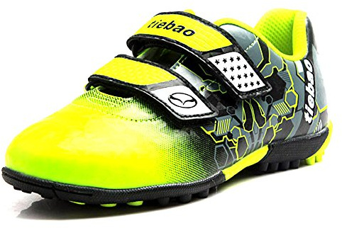 Tiebao Pojkar Cool Flerfärgad Kardborreband Fotbollsskor Fustal Fotboll Sneakers Hård Mark Torva Inomhus Grön SN76660 EU36