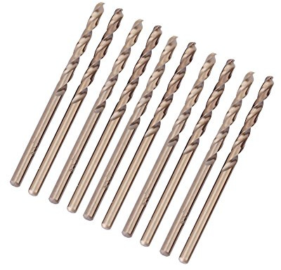 Akozon Cobalt Drill Bits, Xinrub M35 Cobalt Drill Bit Set, 10pcs, Drill Bit Set, Cordless Drill Bits for Stainless Steel (3mm)