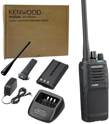 KEWOOD NX-P1302AU ProTalk 2W Business Two-Way Radio – Simple Setup, 64 Channels, Upgradeable to Digital, Long-Lasting 19.5 Hour Battery, Loud 1,000 mW Speaker, MIL-STD 810 & IP54/55 Rating