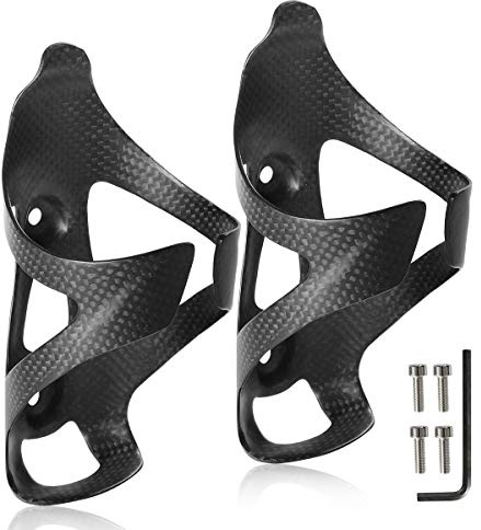 Gazeer 2 Pack Ultra-Light Full Carbon Fiber Water Bottle Cage, Bike Water Bottle Holder Brackets for Road & Mountain Bike