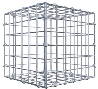 Gabiona Steinkorb-Gabione eckig, Maschenweite 5 x 5 cm, Tiefe 30 cm, Gabione 30 x 30 x 30 cm (L x H x T), C-Ring