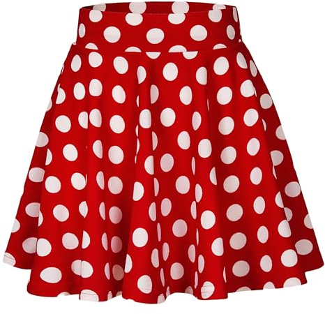 Grundläggande utsvängd stretchig kjol för kvinnor, skate-minikjolar, elegant midikjol, S