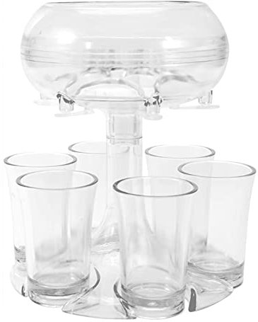 Bseical 6 Distributeurs de Verre à Liqueur et Support,Distributeur de Cocktails,Distributeur Boisson Avec Gobelets Acrylique,Convient pour le vin et diverses boissons (A)