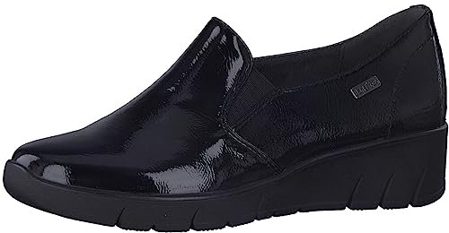 Jana Damen Slipper Wasserabweisend Vegan, Schwarz (Black Patent), 38 EU