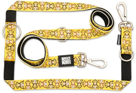 Max & Molly Multifunctional Dog Lead 2 m with 2 Carabiners, Monkey Maniac/S Shoulder Lead Padded, Safe & Flexible - Comfort for Your Faithful Companion