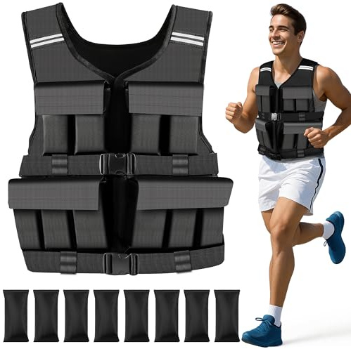DMDG Adjustable Weighted Vest for Men Woman With Shoulder Pads 2lbs-40lbs, Weight Vest For Walking, Rucking, Cross Training, Running, Muscle Building - Breathable, Comfortable, Washable(2LB-40LB)