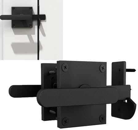 Fesatccoz Double Side Gate Latch Garden Gate Lock for Wooden Gates Heavy Duty Fence Latch Swinging Door Latch Gate Hardware