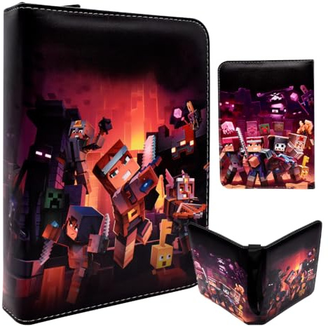 Anime Classeur Carte Album de collection pour cartes à Collectionner Minecra Album Carte Avec Fermeture éclair Tcg Et Les Albums De Collection De Cartes 400 Poches - C