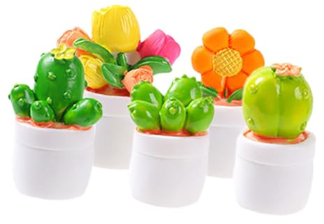GANAZONO 5pièces Plantes Pot Miniatures pour Micro-aménagement Paysager Décorations pour Maison De Poupée Ornements De Bureau
