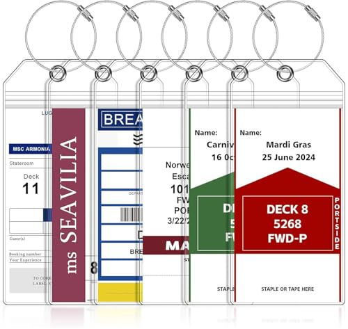 lomdung 6 Piezas Cruceros Etiqueta Maleta Viaje, Etiquetas de Equipaje para Cruceros, Portaetiquetas de Equipaje de Crucero, PVC Etiquetas para Equipajes de Transparentes, Resistentes, Impermeables