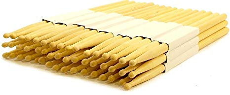 12 PAIRS - 7B WOOD TIP NATURAL MAPLE DRUMSTICKS - PRO 24 DRUM STICKS NEW