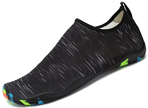 SAGUARO Scarpe da Scoglio per Uomo Donna Asciugatura Rapida Scarpette da Spiaggia Surf Traspirante Antiscivolo Scarpe Immersione, Spiaggia Nero 44