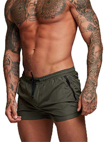 Kfnire Bañadores de natación, Pantalones Cortos de los Hombres de Secado rápido Playa Surf Corriendo Pantalones Cortos de natación Boxeadores Ligero Shorts (EU L=Tag XL, Verde)