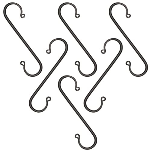 Saving Shepherd 6 Large Wrought Iron S Hooks - 7½ Hand Forged with Scrolls (Set of Six) by Amish Blacksmith Lancaster Pennsylvania USA
