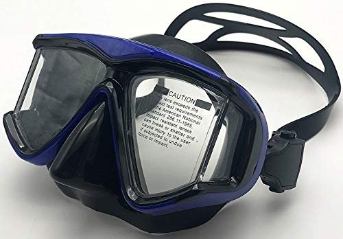 Tauchmaske mit Dioptrien Dioptrin, OWN4B Harzlinsen Schnorchelmaske Taucherbrille Korrektur, Tauchmasken Tauchermaske für Erwachsene und Kinder mit Kurzsichtigkeit Kurzsichtig (Blau, -4.0)