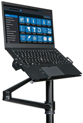 SW-Stahl 07124L Laptop Halter für Werkstattwagen I Tabletständer verstellbar I Laptopständer höhenverstellbar I Halterung für Laptop I Laptop-Ständer I Laptop-Tisch I Laptop Ständer schwarz