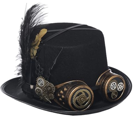 BLESSUME steampunk hatt unisex gotiska huvudbonader för halloween karneval cosplay