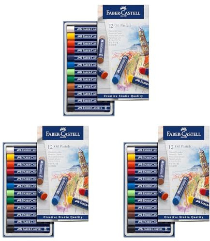 Faber-Castell 127012 - Permanente Ölpastellkreide STUDIO QUALITY, 12er Etui (Packung mit 3)