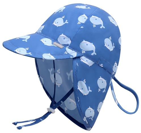 Duoyeree UPF 50+ Baby Sun Hat with Ear and Neck Protection - Toddler Beach Hat for Boys & Girls - Ideal for Summer Fun(6-24M)