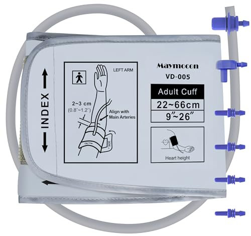 Maymocon Brazalete XXL para presión arterial para brazos grandes, se adapta a 32-66 cm, compatible con Omron y la mayoría de marcas, incluye 6 conectores