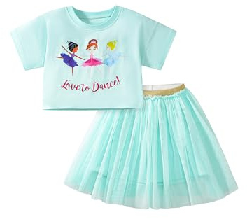 TCWWBB Toddler Girls Summer Short Outfits Clothes Set Kids Unicorn Bunny Animal Print Short Sleeve Cotton T-Shirt Dresses Tops and Shorts 2 Piece Crewneck Sleeveless Clothing Set Age 1-7 Years Old