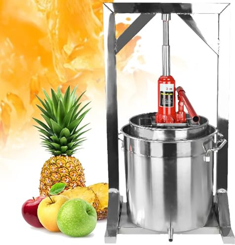 Pressoir à Fruits Et Vin, Presse Hydraulique En Acier Inoxydable Pour Jus De Fruits, Pommes, Raisins, Cidre, Fournitures Et éQuipements De Vinification,36L