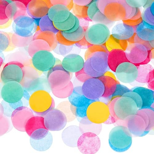 6000 Stück Bunt Konfetti, 2.5 cm Konfetti für Partydekoration Rund Papier Konfetti für Luftballons, Geschenkbox, Hochzeitskonfetti Baby Shower Deko