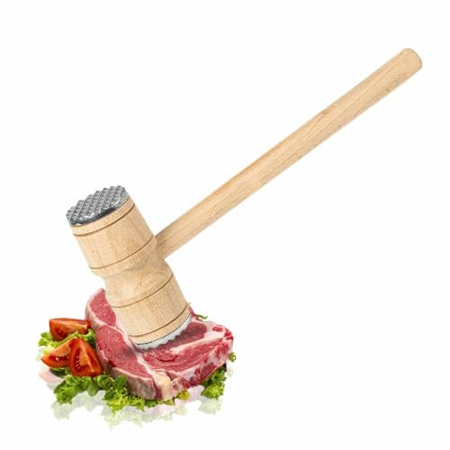 Attendrisseur de viande, marteau à viande, maillet à viande, attendrisseur de viande, maillet pour steak, poulet, volaille, bœuf, outil pour cuisine, barbecue, manche en bois, anti-taches, chef de