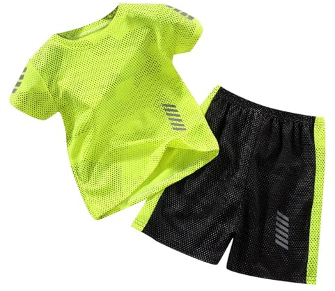 2 Piezas Traje Deportivo para Niños,Conjunto Niño Cuadros Camisa de Manga Corta 2Pcs Conjuntos Ropa y Pantalones Cortos Conjunto verano Niños 1-6 Años