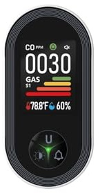 Gasdetektor, 4-i-1 kolmonoxiddetektor for brännbar gas, inbyggt larm med fuktighets- och temperatursensor CO för arbete, hem