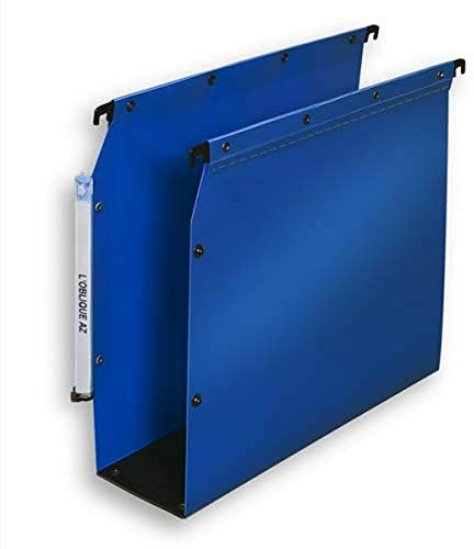 Elba Ultimate PP Lot de 10 Dossiers Suspendus en Polypro Opaque pour Armoire Fond 80mm Bleu