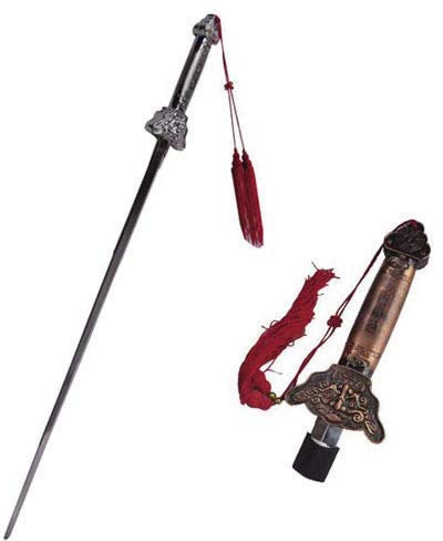 AAF Nommel Teleskop Tai Chi Schwert aus Metall ausziehbar auch für die Reise, Länge: 92 cm / 26 cm