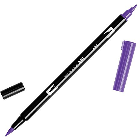 Tombow ABT-636 fiberpenna dubbla borstar penna med två spetsar, imperial purple